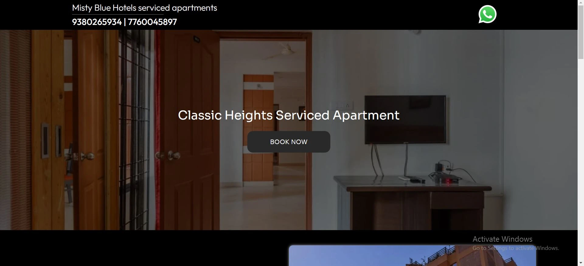 Classic Heights Serviced Apartment in Bangalore website developed by Yaseen pasha Software Engineer Bangalore