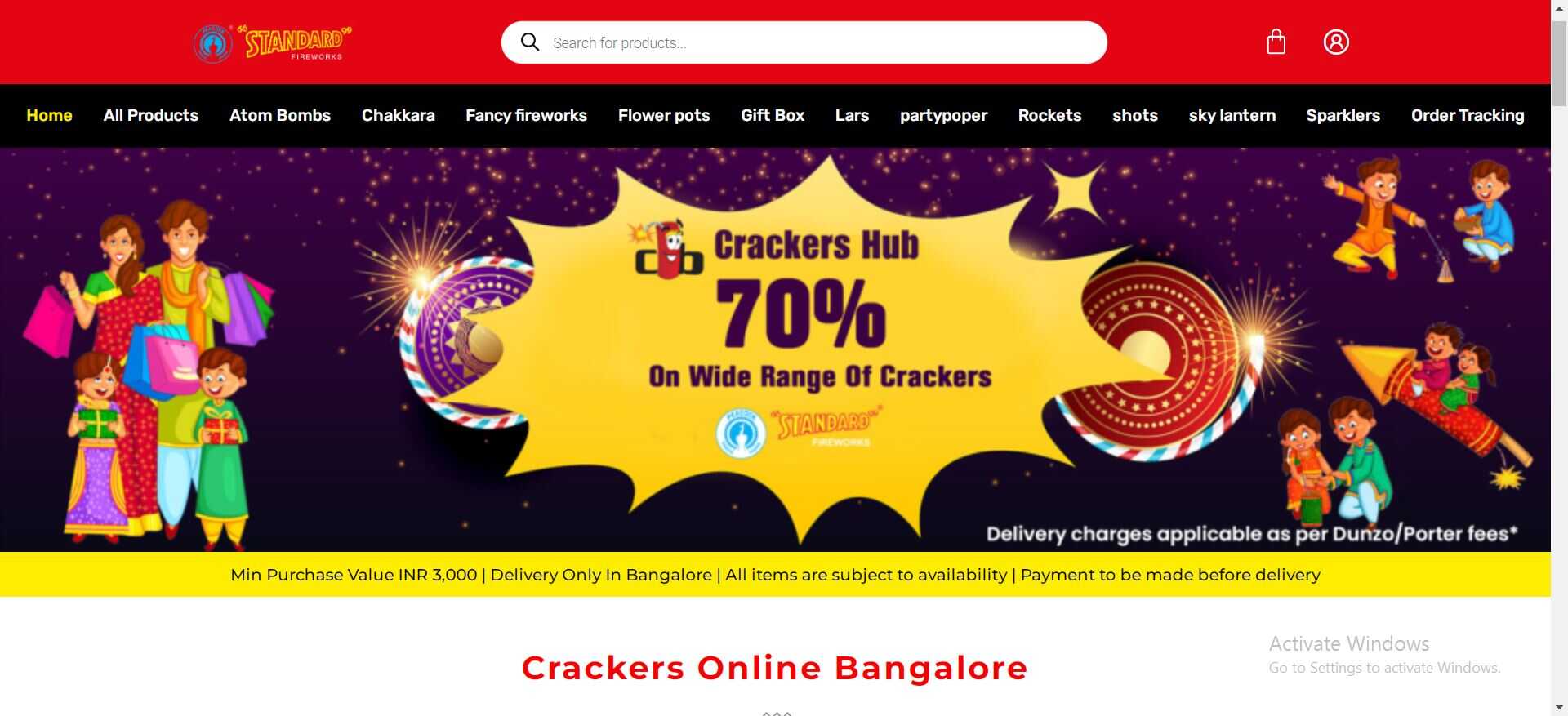 Crackers Hub Bangalore website developed by yaseen pasha software engineer bangalore