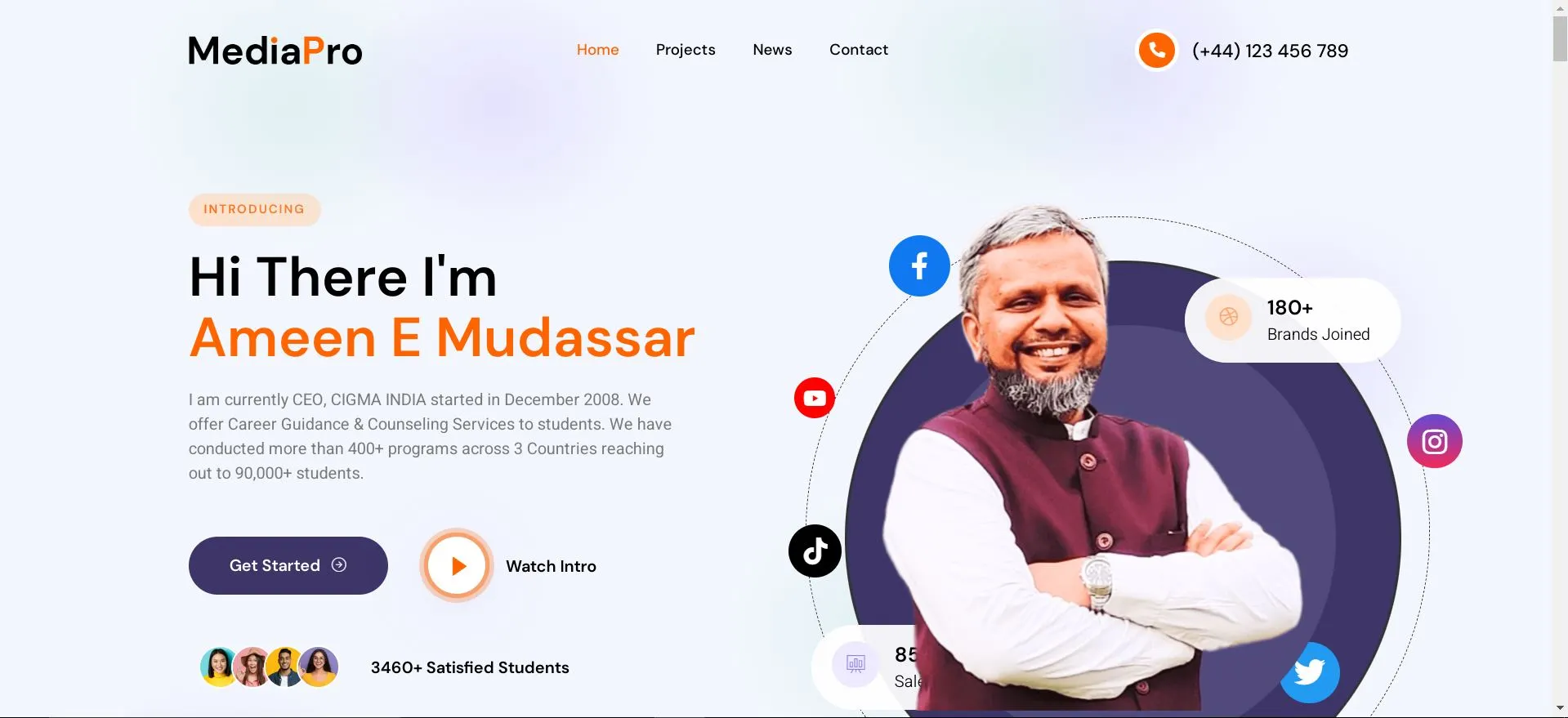 Ameen E Mudassar Founder & CEO CIGMA India Website developed by yaseen pasha software engineer bangalore