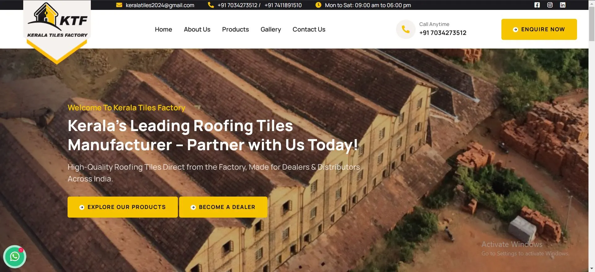 Kerala Tiles Company Bangalore Website developed by Yaseen Pasha Software Engineer Bangalore