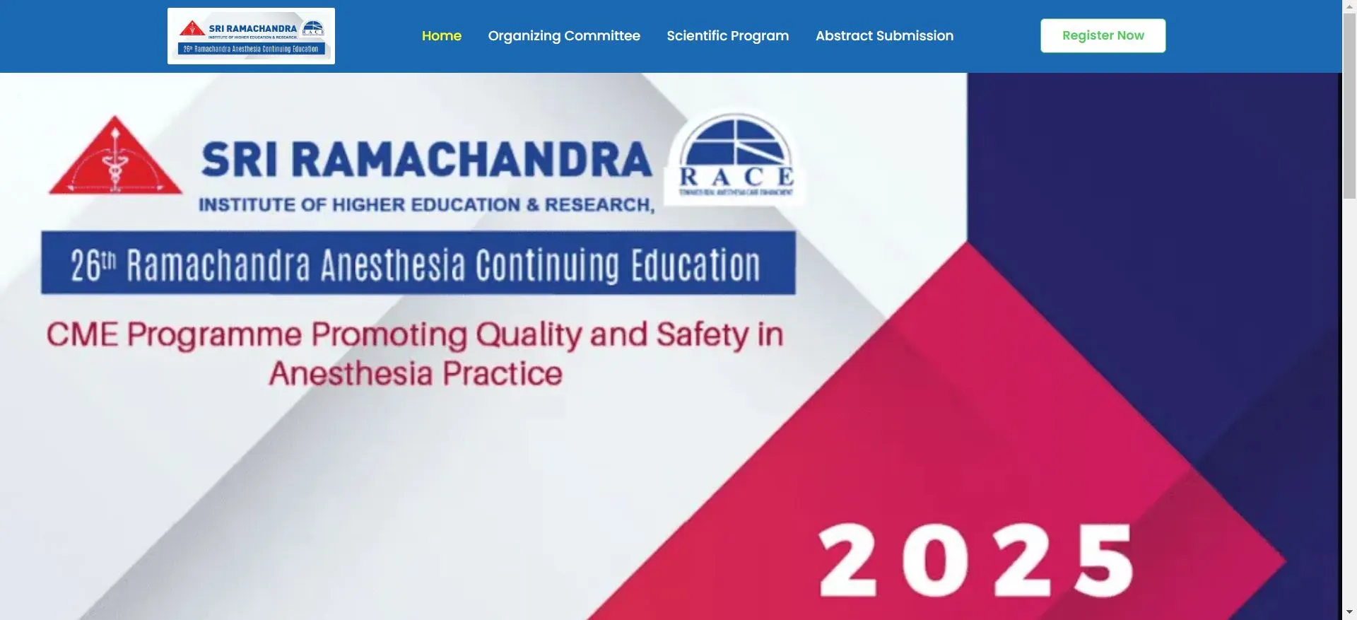 Ramachandra Anesthesia Continuing Education 2025 website developed by uaseen pasha software engineer bangalore