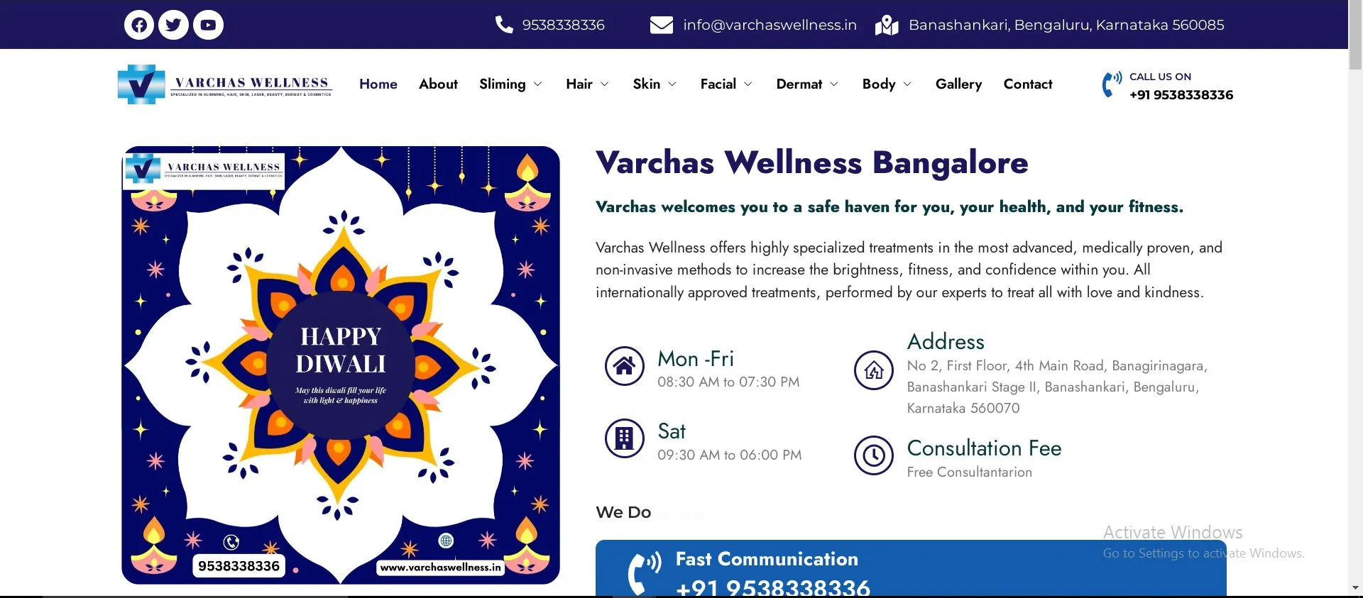 Varchas Wellness bangalore Website developed by Yaseen Pasha Software Engineer Bangalore