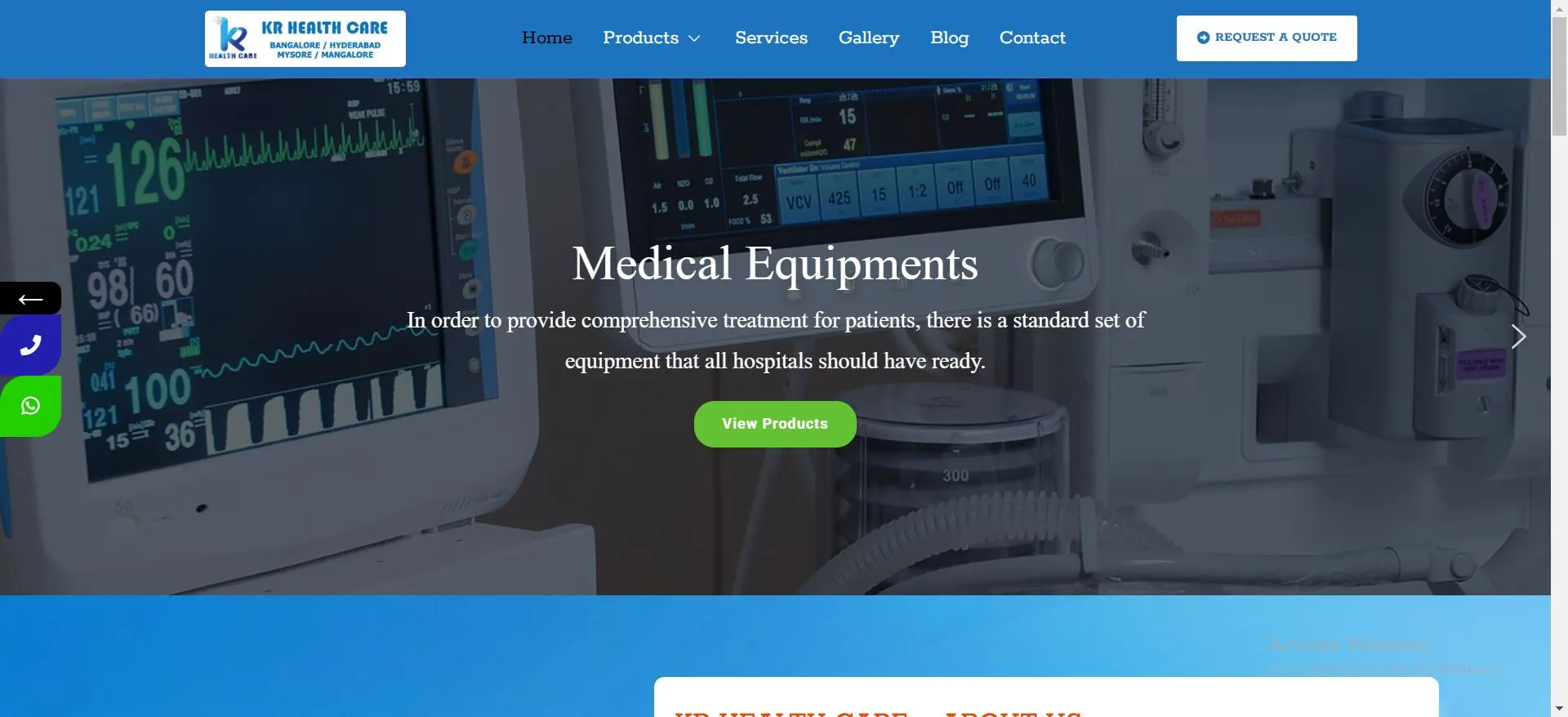 KR Health Care Medical Equipments in bangalore Website Develope By Yaseen Pasha Software Enginner Bangalore