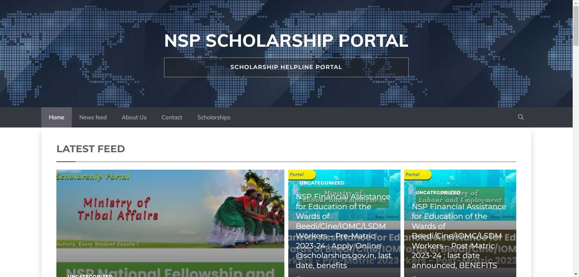 NSP Scholarship Portal Bangalore Website developed and maintained by Yaseen Pasha Software Engineer Bangalore